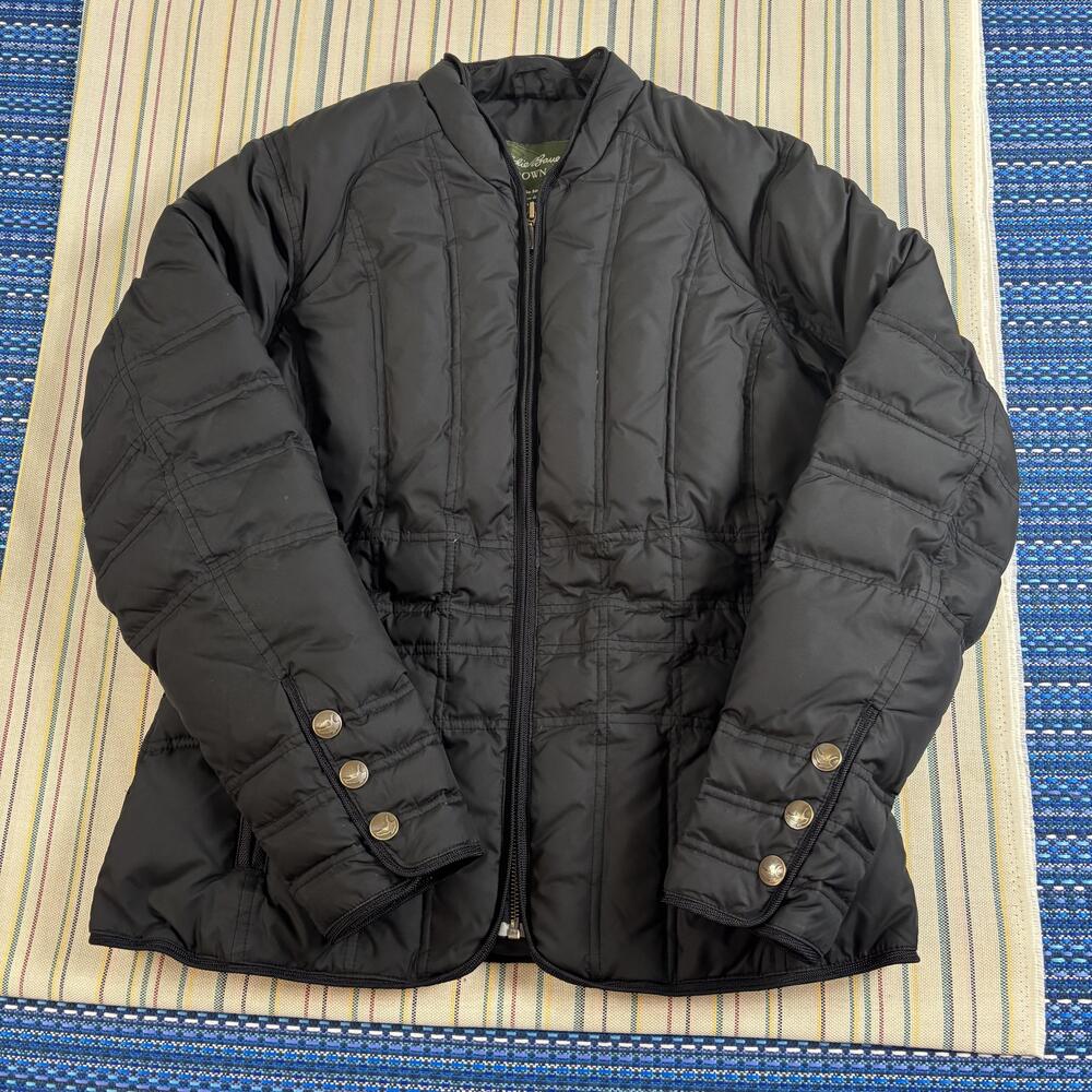 Eddie Bauer Jacket Womens Large Black Down Puffer Quilted Full Zip Warm Outdoor